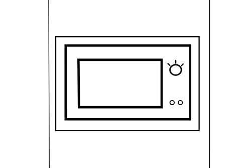 dibujo de microondas integrable encastrado en la pared